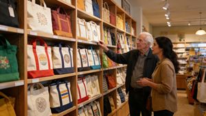 Sac fourre-tout à bandoulière avec poche intérieure, double usage, noir et bleu, impression personnalisée, sac fourre-tout en toile de coton 12 oz 16 oz - Product Image 4