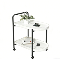 Table basse moderne de style nordique, durable, petite, mobile, table d'appoint pour canapé avec rangement sur roulettes pour salon, en bois