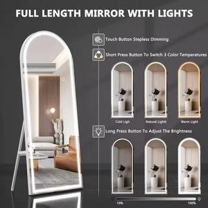 Factory Direct Smart Touch Large 3 Colors Full Length Hair Salon Mirror Frame Floor Standing Full Body Dressing Led Light Mirror - Product Image 5