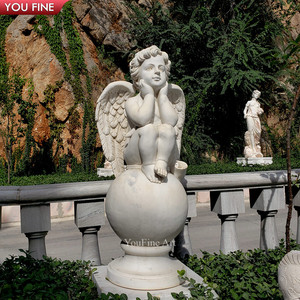 Estatua de Niño Desnudo de Mármol de Tamaño Real para Jardín - Product Image 4