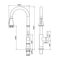 Nouvel arrivage usine : Robinet de cuisine moderne 3-en-1 extractible, monotrou, monocommande, à poser sur comptoir, finition brossée, eau froide et chaude, céramique
