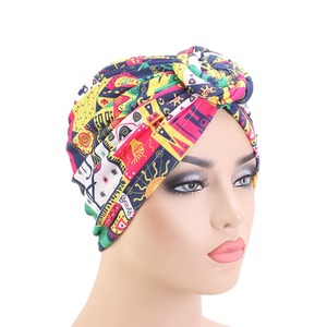 Bán buôn New ankara in ấn Phong Cách Phụ Nữ Twisty cotton Turban Ấn Độ <span class=keywords><strong>cap</strong></span> phi in turban cho cô gái - Product Image 3
