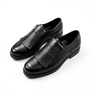 Chaussures habillées en cuir pour hommes, chaussures à bout rond pour hommes, chaussures en cuir décontractées pour hommes pour le bureau et les affaires - Product Image 4