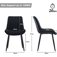 Chaise de salle à manger incurvée en tissu avec structure métallique, chaise rembourrée moderne pour projets de restaurant, mobilier de maison en gros