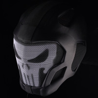 Casque en maille d'acier de protection complète du visage Masque tactique en métal CS pour accessoires de chasse