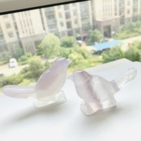 Vente en gros artisanat folklorique naturel sculpture en cristal animal lavande fluorite oiseau pour la décoration