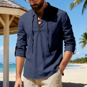 <span class=keywords><strong>Camisa</strong></span> de <span class=keywords><strong>Lino</strong></span> Piqué Personalizada al por Mayor para Hombre, Transpirable, Diseño ODM - Product Image 1