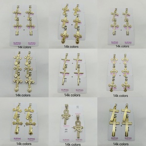 Xuping Jewelry Wholesale - Lot de pendentifs croix plaqués or 14K, motifs religieux égyptiens variés, pour la fabrication de colliers et bijoux DIY - Product Image 6