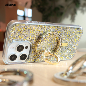 Supporto Magnetico Pieghevole Personalizzato con Glitter per Cellulare, Anello Porta Telefono in Metallo per iPhone - Product Image 4