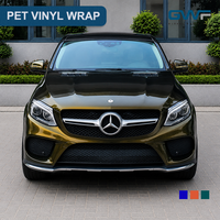 Film adhésif pour voiture Ghost Midnight Gold, film vinyle pour changement de couleur, film PET sans bulles, autocollants pour voiture, intérieur et extérieur