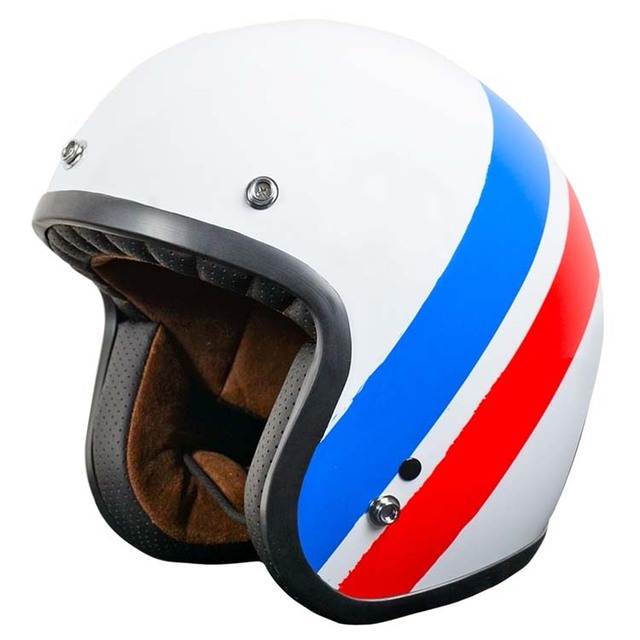 Custom ABS Vintage Retro Classic Open Face Motorcycle Helmet with Jet Double Visor ECE 22.06 Certified
