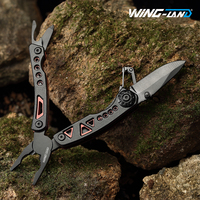 Outil Multifonctionnel Tactique Noir 8-en-1 – Pince Pliante et Couteaux de Poche, Tournevis Multitool