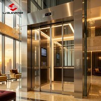 Ascenseur panoramique en verre pour deux passagers, ascenseur intérieur avec machine de traction