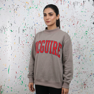 MCGUIRE เสื้อสเวตเชิ้ตคอเต่าผ้าฝ้าย 100% สำหรับฤดูหนาว พร้อมงานปักด้วยด้ายสีแดง - Product Image 1