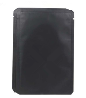 Sac Ziplock en feuille d'aluminium à dessus ouvert noir mat pochette d'emballage de cosmétiques de thermoscellage pour les perles de paillettes de poudre d'ongle 100pcs