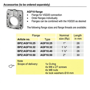 Brida de Conexión Roscada AGF10.40 de 1-1/2'', para Válvulas de Gas VGD2/VKP, Rosca Interna BSP, Aluminio Fundido a Presión - Product Image 6