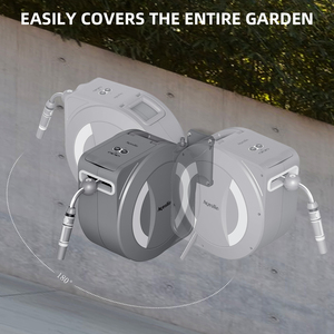 PVC Expandable 25 Meter Garden 1/2\" Gray Retractable Reel with <b>Plastic</b> <b>Storage</b> <b>Drawers</b> & Carts for Farm Use - Product Image 3