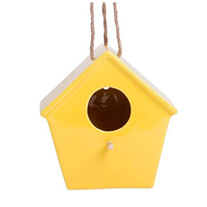 Casas colgantes de cerámica verde para pájaros salvajes, casa de pájaros para exteriores - Product Image 5