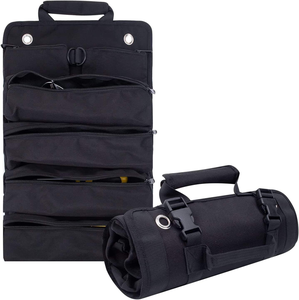 גליל את כלי תיק קומפקטי כלי עמיד מארגן עם 4 pouches כלי גליל ו 2 שקיות קטנות של רוכסן, אחסון כלי חובה כבד - Product Image 6