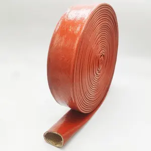 중국 공장 유체 라인 호스 프로텍터 실리콘 코팅 유리 섬유 유리 섬유 화재 절연 슬리브