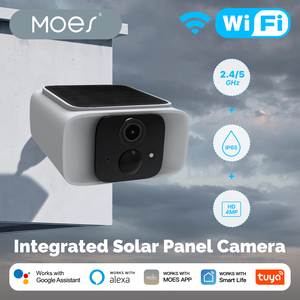 กล้องรักษาความปลอดภัยพลังงานแสงอาทิตย์อัจฉริยะ Moes IP65 WiFi 2.4GHz กันน้ำแบตเตอรี่6000mAh ใช้ในร่ม/กลางแจ้งแอป/ alexa/google Home Cloud - Product Image 1