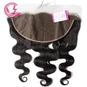 Pelo virgen de la onda del cuerpo ondulado Natural 13x6, color negro Natural, densidad del 130 para cabello negro medio de alto mercado CLJ