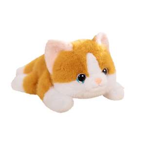 Recién llegado, lindo gato tumbado, juguetes de peluche, pequeño <span class=keywords><strong>gatito</strong></span>, Animal PP de peluche con relleno de algodón, técnicas bordadas para niños - Product Image 1