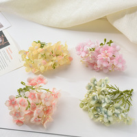 Produk baru 15 warna 4 kuntum bunga buatan grosir bunga Hydrangea buatan untuk dekorasi kue pernikahan
