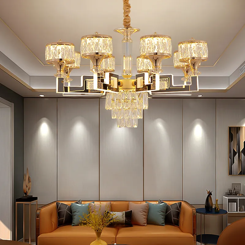 2022 Zhongshan Factory Price Luxury Design Crystal Chandelier Lighting Fittings for Living Room