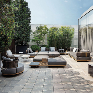 Di Fascia alta Su Misura Giardino <span class=keywords><strong>Esterno</strong></span> In <span class=keywords><strong>Rattan</strong></span> <span class=keywords><strong>Sintetico</strong></span> Divano Set Componibile Wicker Italiana Moderna di Lusso Patio Divano Da Giardino - Product Image 6