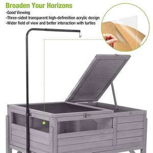 Kaplumbağa büyük muhafaza Habitat ahşap kaplumbağa evi küçük hayvanlar için sürüngen kafesi - Product Image 6