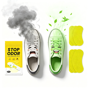 Patchs déodorants pour pieds à la <span class=keywords><strong>citronnelle</strong></span> et vitamine C, directement de l'usine, bactériostatiques, frais, pour chaussures de sport et contrôle des odeurs, autocollants pour semelles intérieures - Product Image 2