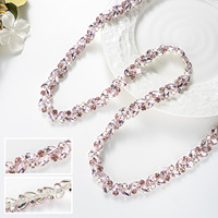 Chaîne de strass en cristal œil de cheval de 1,5 cm en gros, à coudre ou thermocollants, pour décorations DIY de sacs, vêtements, chaussures et accessoires