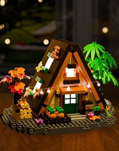 Ensembles de blocs de construction de modèles architecturaux miniatures de forêt avec lumière pour l'assemblage de la décoration intérieure Mini blocs décoratifs pour la maison - Product Image 6