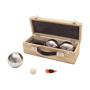 Ensemble de 3 boules de pétanque en acier de haute qualité, écologiques, avec logo personnalisé dans une boîte en bois pour les sports de plein air - Product Image 5