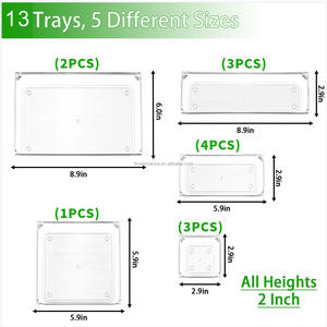 Offre Spéciale boîte de rangement à tiroirs multi-usages ensembles plusieurs combinaisons plateau organisateur de tiroir <span class=keywords><strong>en</strong></span> <span class=keywords><strong>plastique</strong></span> transparent - Product Image 5