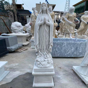 Estatuas de la Virgen María de Mármol Blanco, Figura Religiosa de Mujer de Tamaño Real para Jardín de Iglesia, BLVE - Product Image 2