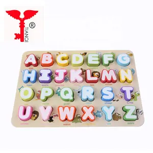 Frühe pädagogische Kinder Puzzle Spielzeug DIY ABC Tierform Alphabet 3d Holz puzzle