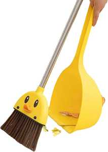 Toddler Mini Yellow Duck <b>Broom</b> <b>Dustpan</b> Set Household Cleaning Pretend Play Plastic Handle Durable PP Material Portable - Product Image 5