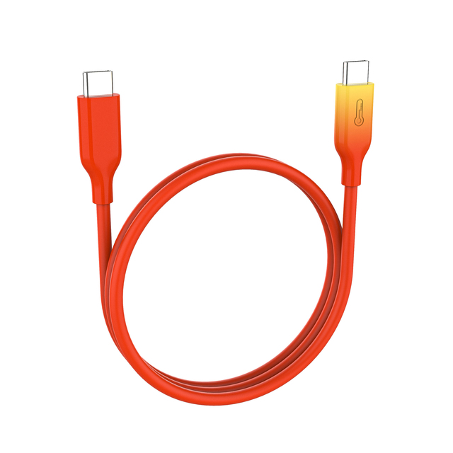 60W Thermochromic USB-C to USB-C Cable Braided 20V 3A Fast Charging USB 2.0 Data Sync Cable for Phone Laptop Tablet