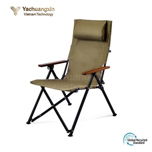Chaise longue pliante moderne d'extérieur, portable, en fer, pour le camping, la pêche, la plage, avec quatre niveaux réglables - Product Image 4