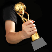 Trophée Personnalisable pour Grand Groupe en Résine, Nouveau Trophée en Cristal avec Support Métallique Créatif pour Production de Récompenses, Gravure sur Verre Imprimée UV