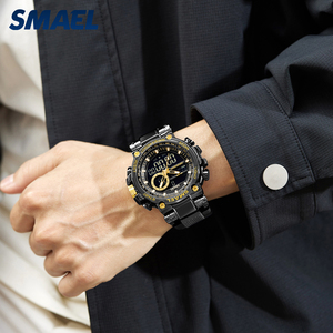 Reloj Deportivo Analógico-Digital para Hombre SMAEL 8141, Cronógrafo, Resistente al Agua 5BAR, Correa de Silicona, Pantalla LED - Product Image 6