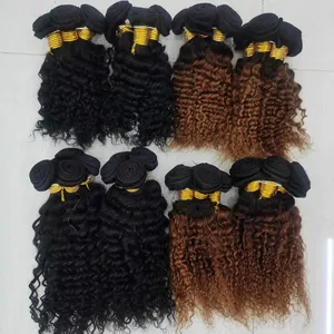 Letsfly Free Shipping Deep Wave Curly human hair bundle 9A grade Remy Brazilian Virgin Hair Weave Human Hair Extensions