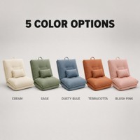 Fauteuil de sol pliable en velours côtelé avec coussin lombaire, chaise longue pliante pour salon et appartement, couleurs personnalisées, OEM