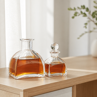 Flacon diffuseur d'arômes en verre transparent vide de 50 ml avec bouchon rond en verre, rechargeable, pour parfum d'intérieur, étiquette personnalisée, vente en gros