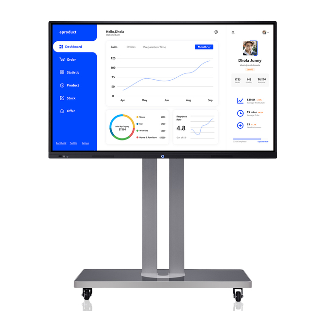 OEM Edla Interactive Flat Panel 65 75 86 Inch 4K Touch Screen Smart Board IFPD Digital Whiteboard Meeting Room Android Display