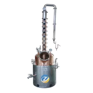 달빛 알코올 증류기 음료를위한 ZJ NEW 100L 구리 증류기 기계 구리 환류 칼럼 여전히 증류 장비