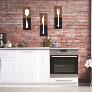 Decorazione da Parete per Cucina, Set di Posate in Legno con Logo, Coltello Forchetta e Cucchiaio, Stile Antico da Appendere - Product Image 4