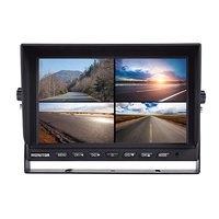IPoster best-seller 9in quad split IPS écran enregistrement en boucle compatible CVBS CMOS CCD AHD caméras intégrées DVR Quad Monitor